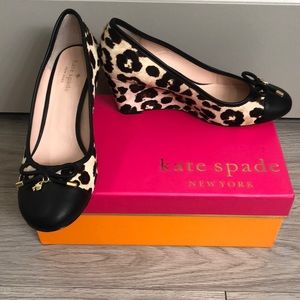 Kate Spade Kacey Leopard Haircalf Print Wedge - 8M